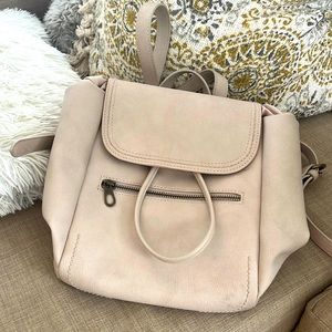 Cream backpack purse